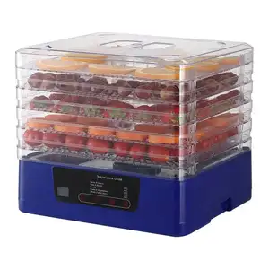 Groothandel blauw dehydrator-5 Trays Automatische Jerky Vlees Kruiden Droger Groenten Fruit Machine Voedsel Dehydrator
