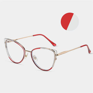 Montura de gafas estilo ojo de gato Cross Border, TR90, metal, montura completa, anti luz azul, gafas para computadora, para mujeres y hombres - Product Image 1