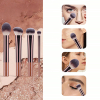 Ensemble de 8 pinceaux de maquillage professionnels multifonctionnels, poils synthétiques doux, manche en plastique, idéal pour les voyages, logo personnalisé OEM/ODM