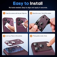 Protection d'objectif d'appareil photo pour iPhone 18 Pro Max, dureté 9H, alliage d'aluminium métallique, forte adsorption, compatible avec les coques