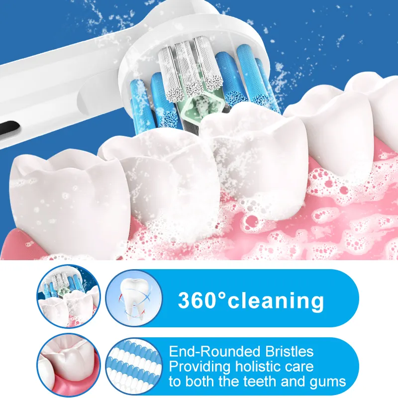 Venta de fábrica, cepillo de dientes eléctrico adaptado a cabezales de cepillo de dientes oral Raun con cabezal de cepillo de dientes reemplazable