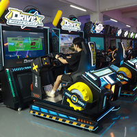 Équipement d'amusement Loson Simulateur de rachat de billets à jetons Simulateur de course 32 ''Machine de jeux vidéo dynamique à lumières LED