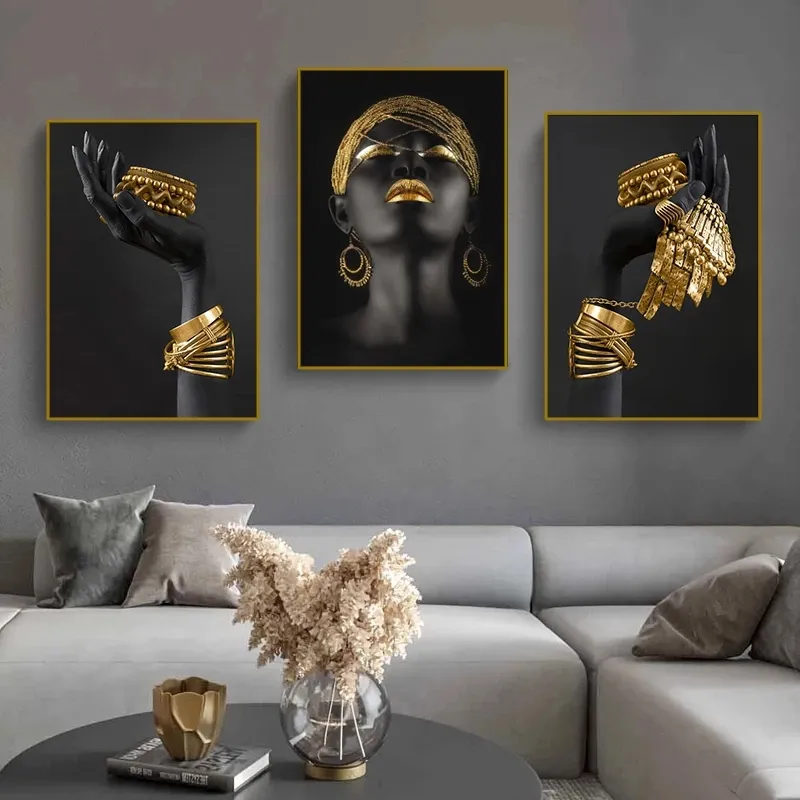 Modern Home Wall Decoration Canvas Print Black Women Poster Picture Portrait African Art Paintings