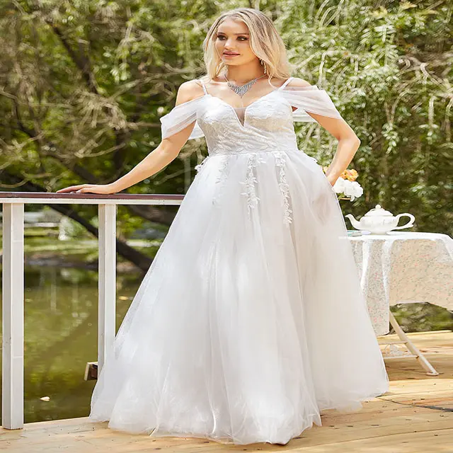 Limanying approvisionnement bas prix robes de mariée de luxe 2023 Sexy col en v Slim Fit robes de mariée de couleur blanche