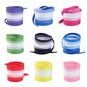 Cordones de zapatos para hombre de Color degradado YH para zapatillas <span class=keywords><strong>AF1</strong></span> <span class=keywords><strong>y</strong></span> AJ1, cuerda deportiva blanca, un par de cordones planos de poliéster de 8mm - Product Image 1