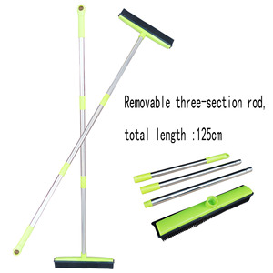Adjustable Long Handle Rubber Bristles Sweeper Squeegee Non Scratch Bristle <strong>Broom</strong> for Pet <strong>Cat</strong> Dog Hair Clean - Product Image 2