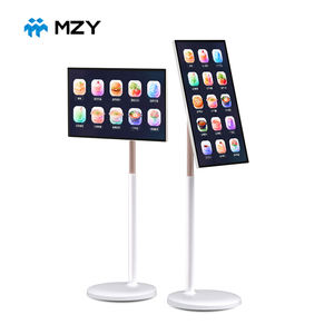 New 32 Inch 1080P LED Stand <b>TV</b> Vertical Smart <b>Portable</b> White 4+64GB Follow Me Wheels - Product Image 1