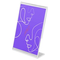Porte-carte de signe de menu de table de brochure acrylique personnalisé-pour cadeaux promotionnels et d'affaires