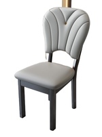 Chaise de salle à manger en bois massif démontable, style luxe discret, dossier crème, design moderne et minimaliste, idéale pour hôtels