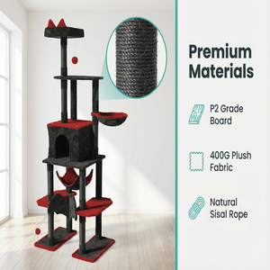 लक्जरी बिल्ली टॉवर बहु-स्तरीय सिसल खरोंच पोस्ट कोंडो घर के अंदर बड़ी बिल्लियों के लिए केटीन्स प्लग गतिविधि केंद्र - Product Image 2