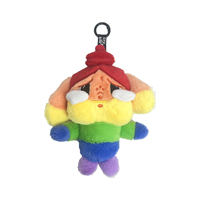 Porte-clés en peluche arc-en-ciel en gros, pendentifs en peluche OEM ODM, figurines de poupées en peluche, porte-clés en peluche