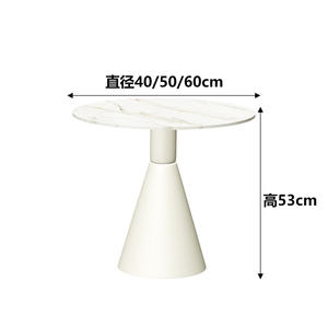 Marble Top <b>Round</b> Coffee <b>Table</b> Cream Color Modern Minimalist Design Living Room <b>Side</b> <b>Table</b> - Product Image 5