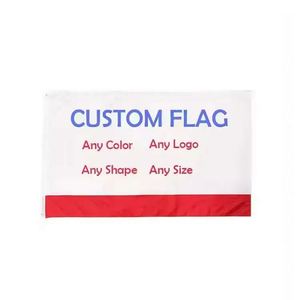 พิมพ์ธงโฆษณาส่งเสริมการขายขนาด 3x5 ฟุต ลายตามแบบของคุณ ผ้าโพลีเอสเตอร์ 68D ขนาด 90x150 ซม. ธงชาติกลางแจ้งแบบกำหนดเอง - Product Image 1