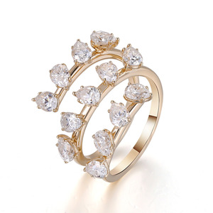 Maßgefertigter Edel-Schmuck Massiver 10K Gelbgold Birnenförmiger Moissanit-Diamantring Damenschmuck Perfekt als Valentinstagsgeschenk - Product Image 1