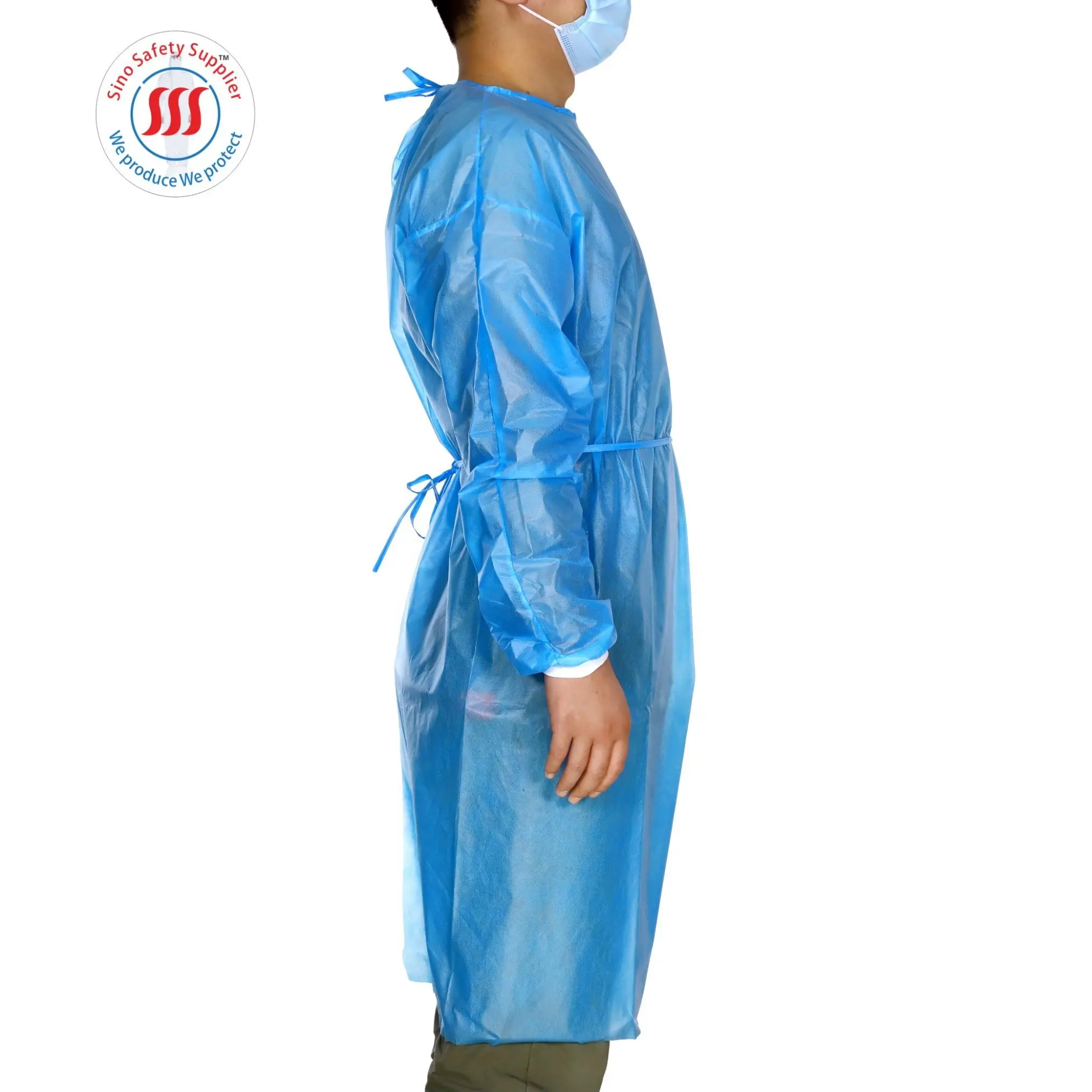 Einweg-Kleid chinesischer Hersteller Einweg-Chirurgisch-Medizinisches Isolierungs-Kleid medizinische Schürze für Ärzte
