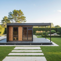 Pavillon de sauna en bois massif pour jardin, avec salle de sauna intégrée, pour la détente à domicile
