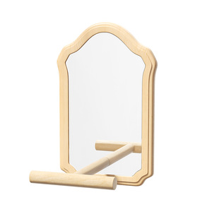 Wooden <b>Mirror</b> With Perch For Birds Medium Size Durable Birdcage Accessory - Product Image 1