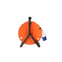 Enrouleur de câble industriel 25m 50m CEE 16A 240V avec double prise, enrouleur PP, cadre en fer triangulaire, câbles 1,5mm et 2,5mm