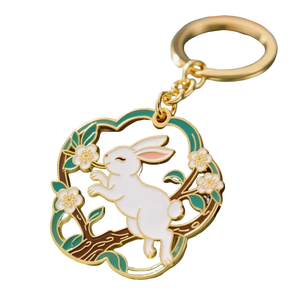 Portachiavi Coniglietto Luna Rosa Cartoonesco, Ciondolo per Borsa Regalo Festivo per Capodanno - Product Image 4