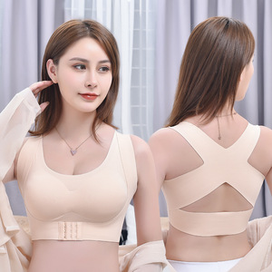 Criss-cross X tali Tank up wanita, BH Fashion korektor punggung wanita penghilang nyeri punggung tutup depan dapat dilepas - Product Image 1