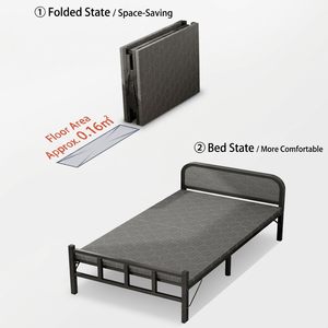 Cama Plegable <span class=keywords><strong>Vertical</strong></span> Moderna y Económica para Oficina, Cama Plegable de Hierro de Tamaño Completo para Hospital, Dormitorio, con Colchón - Product Image 5
