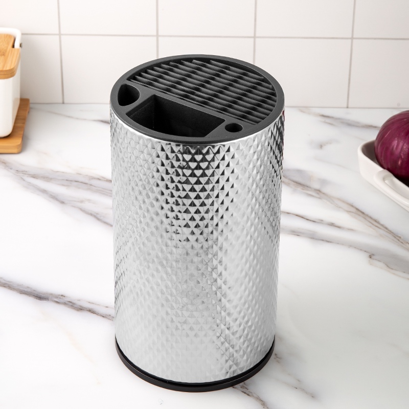 2021 Stainless Steel knife universal block Knife Holder Laser White OEM Customized knife block holder with slots for scissor