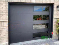 Porte de garage à panneaux plats en aluminium standard LONGTAI 8x7, réduction du bruit, résistance aux chocs, télécommande