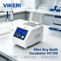 Incubateur de Bain Sec Numérique HC100 Mini, Chauffe-Bloc de Laboratoire avec Contrôle Précis de Chauffage et de Refroidissement pour l'Extraction d'ADN/ARN