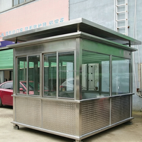Caseta de Vigilancia Portátil Prefabricada, Caseta de Seguridad para Exteriores, Panel Sándwich, Casa Prefabricada, Kiosco de Seguridad de Acero Inoxidable