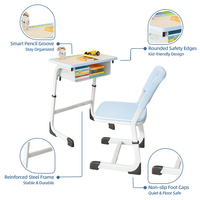 Offre Spéciale : Ensemble Bureau et Chaise Ergonomique en Acier Durable et Écologique pour Étudiants Adultes avec Hauteur Réglable