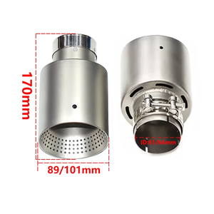 Terminale di Scarico Universale per Auto in Acciaio Inox Opaco 60mm 63mm Ugello Silenziatore per VW GTI MK7 Golf 7 1 Pezzo Tubi di Scarico Opachi - Product Image 2