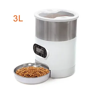 Hot Selling 3L 4.5L Single Dual Meal Bowl Feeder Intelligent Automatic Control Stainless Steel Food Tray Pet Feeder For Pets