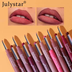 Lápiz Labial <span class=keywords><strong>Mate</strong></span> July Star de 12 Colores, 2 en 1, Delineador de Labios Impermeable, Lápices Labiales Hidratantes de Larga Duración, Maquillaje Profesional - Product Image 6