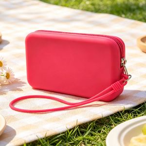 Custom Logo Available Waterproof Silicone <b>Wallet</b> Unisex Fashionable Portable Zippered Coin Purse - Product Image 1