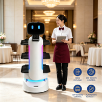 Robot Serveur Intelligent de Livraison de Repas 2026 MiCity à Prix Usine avec Charge Utile de 30 kg, Navigation Automatique, Robot de Restaurant, Contrôle à Distance par APP