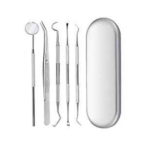 Kit d'examen dentaire en acier inoxydable, kit d'instruments dentaires manuels avec miroir buccal et sonde - Product Image 1
