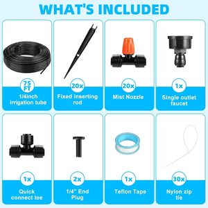 Système d'irrigation goutte à goutte, tuyau de 100 pieds, 20 têtes d'arrosage, arrosage automatique pour jardin de fleurs et plantes en pot - Product Image 4