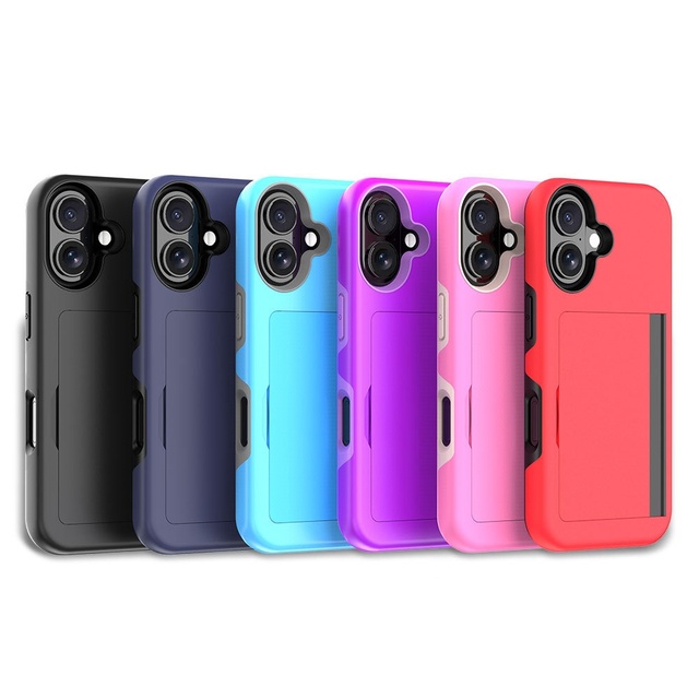 Suitable for Phone15 Promax Phone Case, Candy Colored, Card Compatible, Popular Holder case