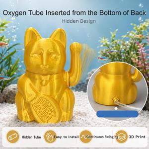 Ornement Créatif Personnalisé en Impression 3D : Chat Porte-Bonheur de Dessin Animé pour Aquarium, Réservoir de Poissons et Crevettes, Grottes de Cache-cache et Micro-Paysages - Product Image 3