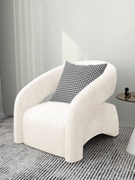 Fauteuil simple incurvé en tissu, design artistique nordique de luxe léger, pour salon, balcon, petit appartement