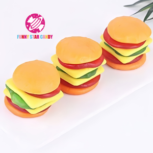 Personnalisé Grande Taille 50g <span class=keywords><strong>Burger</strong></span> Bonbons Halal Restauration Rapide Bonbons Hamburger Géant Fruité Bonbons Doux - Product Image 5