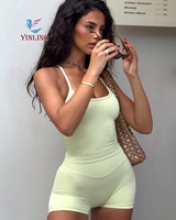 Ensemble 2 pièces sur mesure pour femmes, short de yoga en nylon et élasthanne extensible dans quatre directions, respirant et à séchage rapide