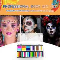 Aquarelle solide pour les yeux, sans danger pour la peau, peinture haletante pour enfant, kit de dessin de maquillage de couleur, peinture pigmentaire pour le visage.