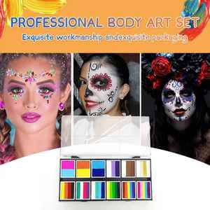 Acuarela sólida para ojos, amigable con la piel, color corporal seguro, pintura para jadear para niños, conjunto de maquillaje de colores, Kit de <span class=keywords><strong>dibujo</strong></span>, pigmento artístico, pintura facial - Product Image 6