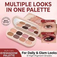 Palette de fards à paupières en poudre haute pigmentation 8 couleurs, marque privée, waterproof, fini mat et scintillant, maquillage pour les yeux pour femmes, tous types de peau