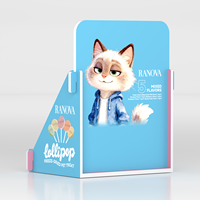 Friandises lyophilisées pour chats en forme de sucettes, 25 bâtonnets/boîte en papier, friandises pour chats en vrac avec matériaux promotionnels gratuits