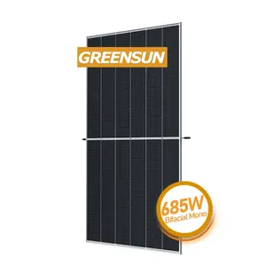 Greensun New Stocks 700w 670w 660w Solar Plates 600 Watts Greensun Solar Panel Perc Solar Panels