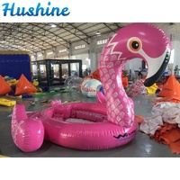 Flotteur gonflable géant en PVC de flamant rose personnalisé en usine de différentes tailles pour 6 personnes