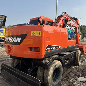 Excavatrice sur pneus Doosan 150 d'occasion, très demandée, avec moteur, boîte de vitesses, pompe à engrenages, roulement et PLC pour la construction résidentielle - Product Image 1