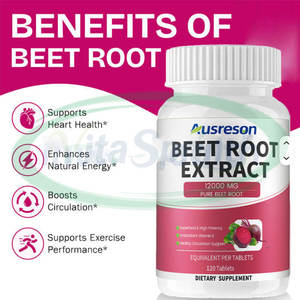Tabletas de Extracto de Remolacha Orgánica Ausreson, Píldoras de Raíz de Remolacha, Suplementos Dietéticos Naturales, Tabletas de Raíz de Remolacha Roja - Product Image 2